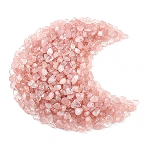 5‑7mm Crystal Gravel 1 lb in Small Box | White Quartz, Rose Quartz, Green Fluorite, Rainbow Crystal, Cat’s Eye, Amethyst | Fish Tank, Planter, DIY, Meditation Decor (Rose Quartz) - color: Rose Quartz