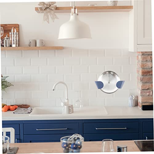 Alipis 5 Pair Blue Abs Frosted Kitchen Lid Holder Seamless Adhesive Pot Lid Storage Rack with Hook and Stand Function Non Deformable Multifunctional Organizer for Pots Trays and Kitchen