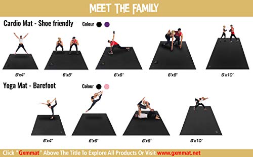 GXMMAT Extra Large Exercise Mat 16'x6'/12'x6'/10'x6'/8'x6'(7mm) - color: Black Real, size: 6*8 FT