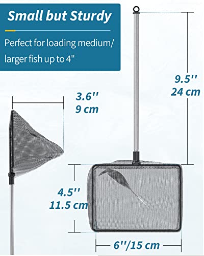 Pawfly Aquarium Fish Net with Extendable 9-24 Inch Long Handle for Betta Fish Tank Small Koi Pond and Pool