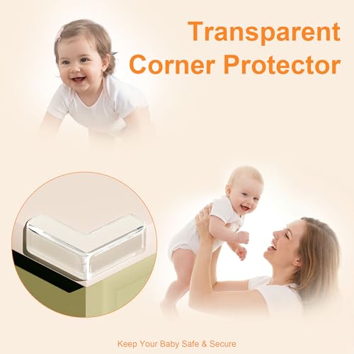 HOWAWU Clear Corner Guards 16 Pack, Corner Protector Baby, Corner Protectors for Sharp Edges - Furniture Table Edge Safety Bumpers Proofing Transparent