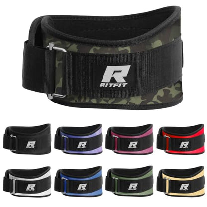 RitFit Weight Lifting Belt 6 Inch for Squats Deadlift Strength Training - color: Camo Green, size: M(30"-36")
