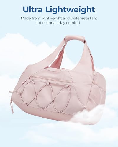 BAGSMART Gym Bag for Women, Lightweight Duffel with Shoe Compartment, Tote Bag with Wet Pocket for Yoga Travel, Chocolate - color: Chocolate, style: Casual Tote