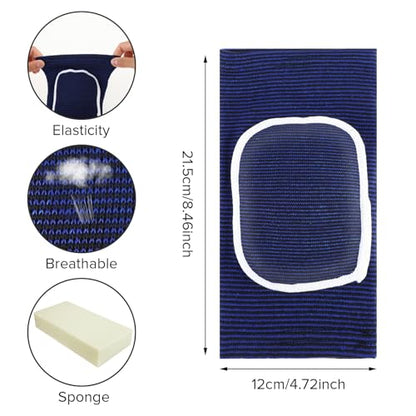COMNICO Arm Brace Pads Elbow Protector Strap Pair, Breathable Anti-Collision Sponge Tendonitis Fitness Volleyball Basketball Tennis Golfers Knee Support Band for Kids Men Women Elderly(Blue with white edges) - color: Blue with white edges