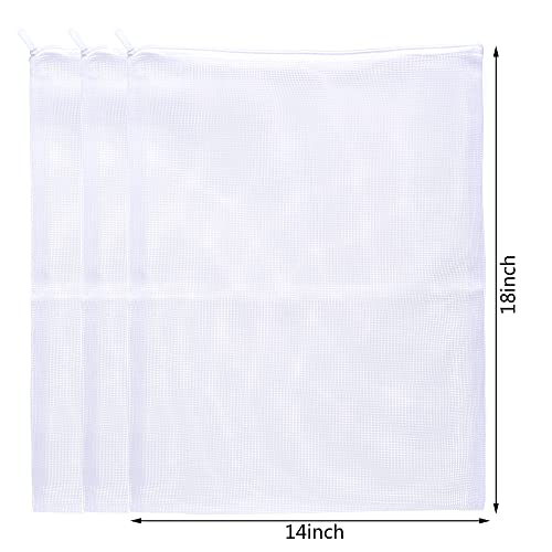 Aquarium Filter Bags Large - Reusable Fish Tank Filter Media Mesh Bags with Plastic Zipper (14 x 18 inch (6 Pack)) - size: 14 x 18 inch (6 Pack)