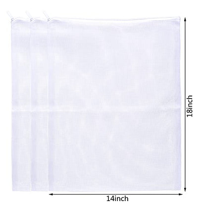 Aquarium Filter Bags Large - Reusable Fish Tank Filter Media Mesh Bags with Plastic Zipper (14 x 18 inch (6 Pack)) - size: 14 x 18 inch (6 Pack)