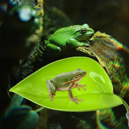 Turtle Basking Area - Reptile Climbing Ramp, Amphibian Tank | Suction Cup Leaf Shape Resting Spot, Semi-Aquatic Creature Habitat Deck, Floating Terrace Pad for Backyard Pond Frogs - color: Light green