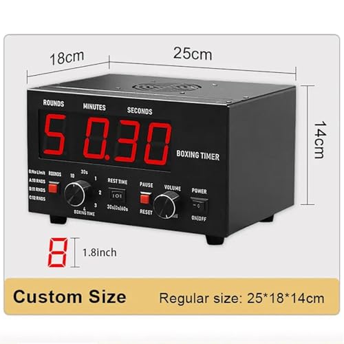 Classic Boxing Interval Timer,Gym Timer,Boxing Training Timer W/LED Display,1-12 Challenge Rounds,Gym Interval Timer for Kickboxing (Red) - color: Red