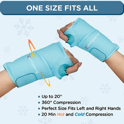 Comfytemp Wrist Ice Pack Wrap for Carpal Tunnel Relief 2 Pack and Shoulder Ice Pack Rotator Cuff Cold Therapy Bundles