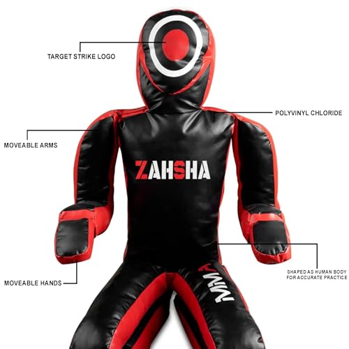 BJJ Wrestling Grappling Self Defense Training Vinyl Dummy, Unfilled - color: Red, size: 60 inch|150cm|5 Feet