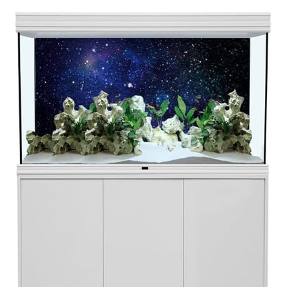 AWERT 48x18 inches Galaxy Aquarium Background Blue Starry Sky Universe Space Fish Tank Background Nebula Stars Terrarium Background