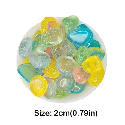 Luminous Stone Long-Lasting Creative Glow in The Dark Aquarium Scenery Reusable Garden Paving(Multicolor)