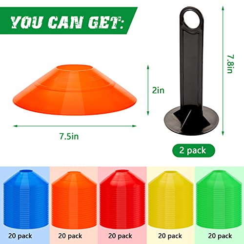Lewtemi Soccer Disc Cones 7.5'' Sports Agility Training - color: Mixcolor
