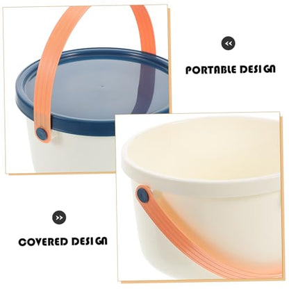 Small Bucket Lid Portable Water Storage Plastic Handle Cleaning Basket Bathroom Water Bucket Fish Tank Storage