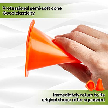 Mini Agility Cones, 3-Inch, 70-Pack, 7 Colors, Sports Training