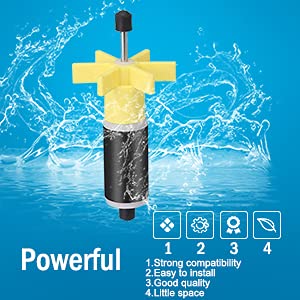 Homeswitch 16mm (0.63") Replacement Filter Impeller Submersible Water Pump Rotor Yellow 73x35x16mm（2.87"x1.38"x0.63")(LxWxD)