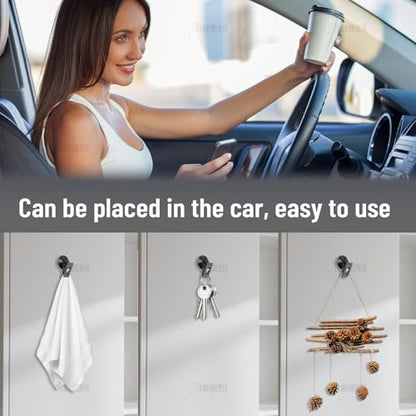 AUEAR, 4 Pack Black Suction Cup Clips Round Holder Multiple Purpose Card Clamp for Car Business Kitchen Office Home Accessories