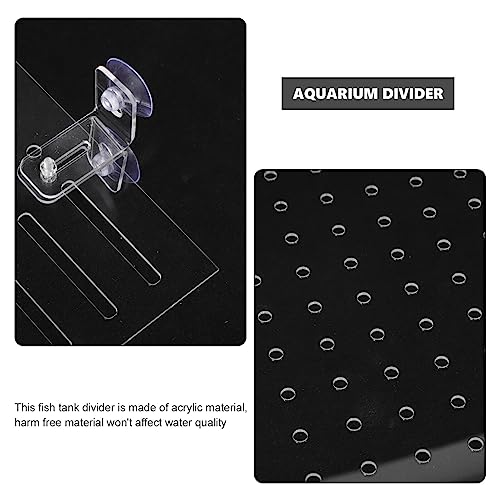 Ipetboom 1set Acrylic Fish Tank Divider Board Transparent Isolation Panel with Cups for Compartmentalization for Aquariums and Pet Fish