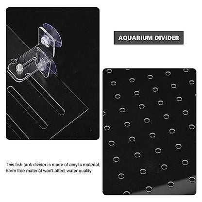 Ipetboom 1set Acrylic Fish Tank Divider Board Transparent Isolation Panel with Cups for Compartmentalization for Aquariums and Pet Fish