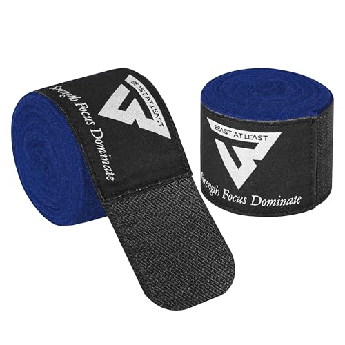 Boxing Hand Wraps, 180 Inches Inner Gloves with Thumb Loop | Elasticated Knuckle Protection for Martial Arts | Soft Under Mitts for Muay Thai, Kickboxing, MMA, Punching Bag Men Women - color: Blue