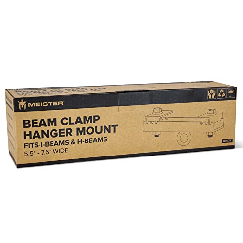 Meister Beam Clamp Hanger Mount for Heavy Bags & Overhead Gear | Commercial-grade low-profile ceiling mount for I-Beams & H-Beams. For boxing punching bags, suspension straps & more - style: Beam Flange Width: 5.5" - 7.5" (14 - 19cm)