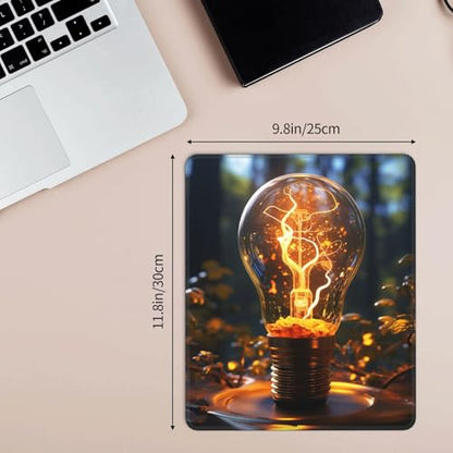 Mouse Pad Washable Mousepad with Non-Slip Rubber Base Light Bulb Mouses Mat for Laptop Desk Pad Gaming Mousepad for Office Computer Home 10x12Inch - color: Light Bulb