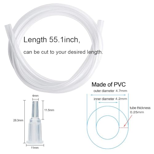 3 Pack 100ml Syringes with 55.1 Inch tube for Dispensing, Measuring, Scientific & Refilling - style: 100 ml
