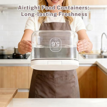 5-8Lbs/5.92Qt/5.6L Airtight Dog Cat Food Storage Container and Pet Storage Bin BPA-Free. PET Clear Stackable Dog Treat Containers for Pet Food/Rice/Dry/Cereals/Flour/Sugar/Bread