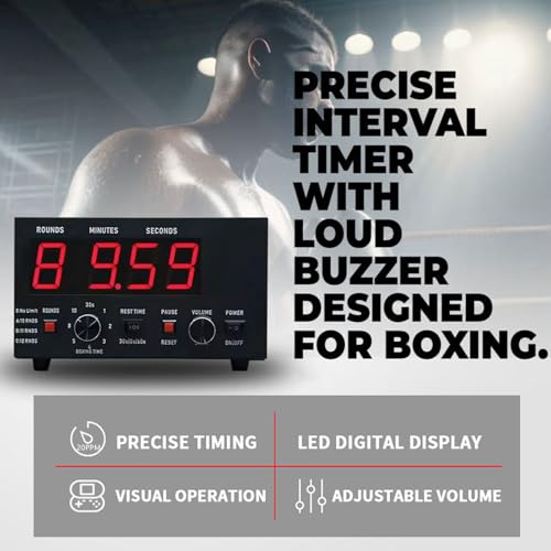 Classic Boxing Interval Timer, Professional Boxing Timer with Buzzer - 1-12 Challenge Round Timer, 30S-10min Workout & 0/30/60S Rest Time for Home Gym,Blue - color: Blue