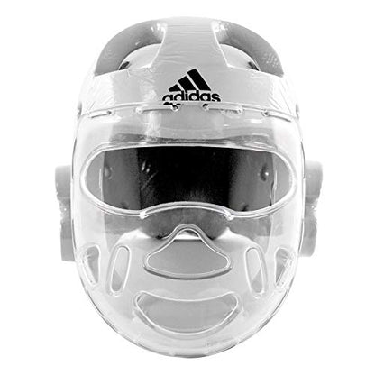 adidas Martial Arts Taekwondo Headgear with Face Shield - color: White, size: Small