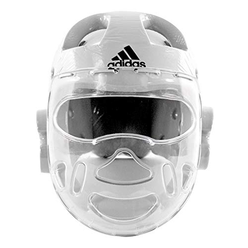 adidas Martial Arts Taekwondo Headgear with Face Shield - color: White, size: X-Small