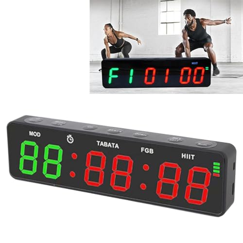 Diyeeni Gym Timer, 15 Inch Digital Wall Clock with Remote Control, Countdown Stopwatch Interval Timer for Workout Training Home Gym Boxing Fitness