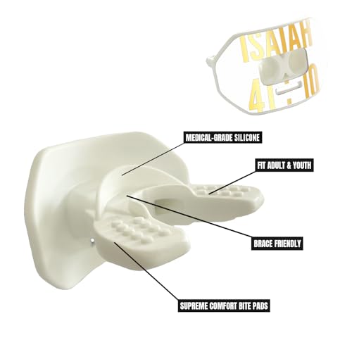 O Shield Vortex Graphic Football Mouth Guard, Isaiah 41:10 White - color: Isaiah 41:10 White
