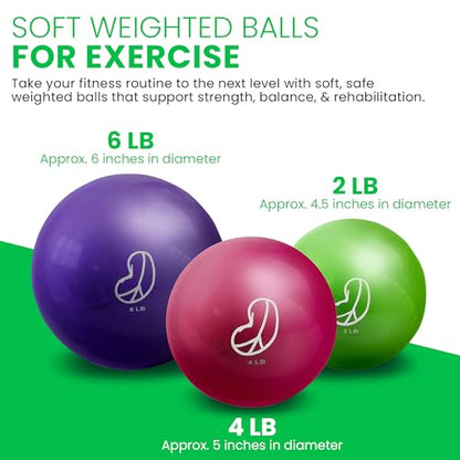 Bean Products Soft Weighted Balls for Exercise - Soft and Safe Workout Balls for Yoga, Rehab, Pilates and Fitness - Latex Free, Easy to Grip, Versatile Physical Therapy Exercise Ball - color: 6 Lbs-One Ball