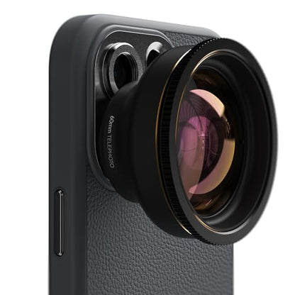 Shiftcam | LensUltra 60mm Telephoto Lens - 2X Magnification, 30-40cm Focus Distance - Capture Distant Beauty, Flattering Portraits, Optical Zoom, Premium Design - color: 60mm Telephoto