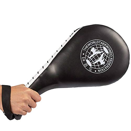 2 Pack Taekwondo Kick Pads, Durable Kicking Target Pads for TKD Karate Martial Arts Strike Kickboxing Training Muay Thai MMA Fight Gear - color: BLACK [1 Pair]