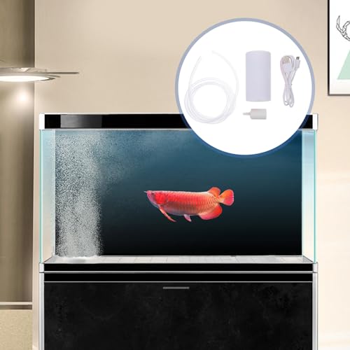 DOITOOL Mini USB Oxygen Pump for Aquarium Tank, Silent Portable Air Aerator Pump with White Case, Small Oxygen Tank Accessory for Home and Outdoor Fishing