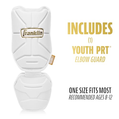Franklin Sports PRT Baseball + Softball Elbow Guard - color: White/Gold, size: Youth