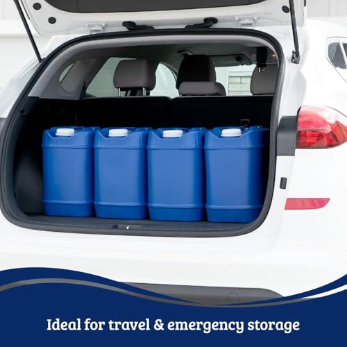 5-Gallon Stackable Water Storage Containers, Emergency Water Storage for Camping and Disaster Preparedness, 20 Gallons - style: 20 Gallon Kit (4 Containers)