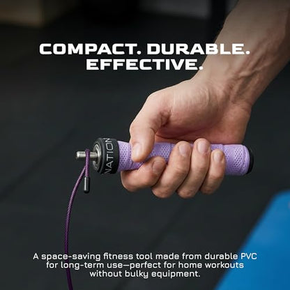 WOD Nation Weight Jump Rope for Men & Women, 1LB Adjustable Heavy Speed Rope with Removable Handle Weights, Dual Cables for Cross Training, Cardio, Home Workouts Adult Fitness Jump Rope - color: Purple