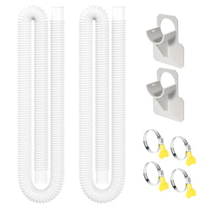 Pool Hoses for Above Ground Pool, 2 PACK 1.25 Inch Pool Filter Hose Accessory Bump Replacement Hose 59 Inch Long with 2 Holders and 4 Clamps
