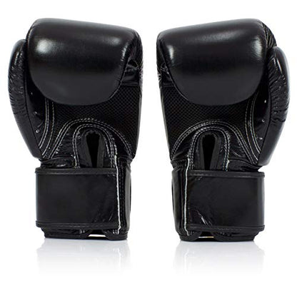 Fairtex BGV1BR Breathable Boxing Gloves, Lightweight Shock Absorbent Gear - color: Black, size: 10 oz
