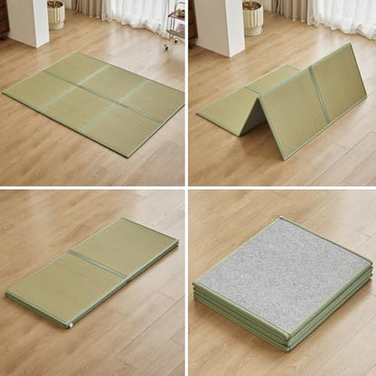 Natural Rush Grass Floor Tatami Mat,Queen, 79" x 59" x 0.5" - size: Queen (79" x 59")