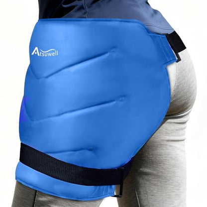Atsuwell XL Hip Ice Pack Wrap for Hip Replacement & Sciatica, Blue