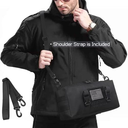 WYNEX Large Molle Pouch, Side Admin Sustainment Pouch for Tactical Backpack | Molle Attachments Bag, Vertical Pack for Military Assault Backpack Army Rucksack, with Shoulder Strap for Use as Sling Bag - color: Black (upgraded)