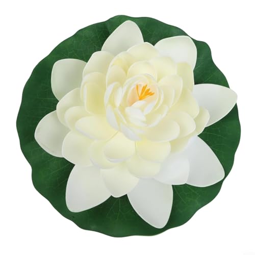 Floating Pond Lily Pads Artificial Flowers Decoration With Handcrafted Detail And Stable Float Base Suitable Aquarium And Garden Pools(Lavender) - color: Lavender