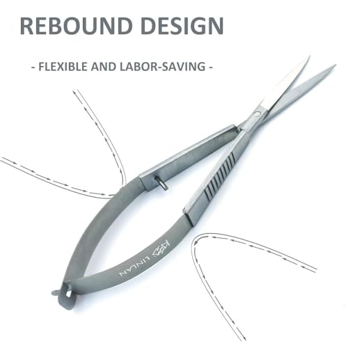 LINLAN Aquatic Plant Spring Scissors for Precise Trimming, Stainless Steel with Top Rebound Feel, Ideal for Aquatic Ferns and Microsorum Pteropus in Planted Tanks - size: Curved