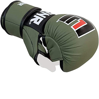 Combat Corner - MMA Spar Gloves for Men and Women - Kickboxing, MMA, Muay Thai Sparring Training Gloves | OD Green - size: Large-X-Large