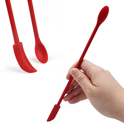 4 Pieces Mini Silicone Spatula Set, Small Rubber Spatula for Makeup, Thin Jar Scraper for Kitchen(4, BLACK) - color: Black
