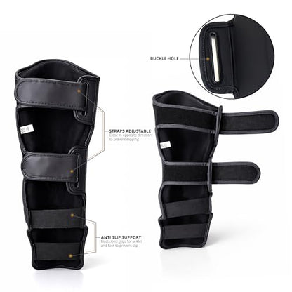 MMA Shin Guards for Men & Women | Lightweight Kickboxing Shin Pads with Foot Protection | Muay Thai, Sparring, Martial Arts & MMA Training Gear - size: Small-Medium